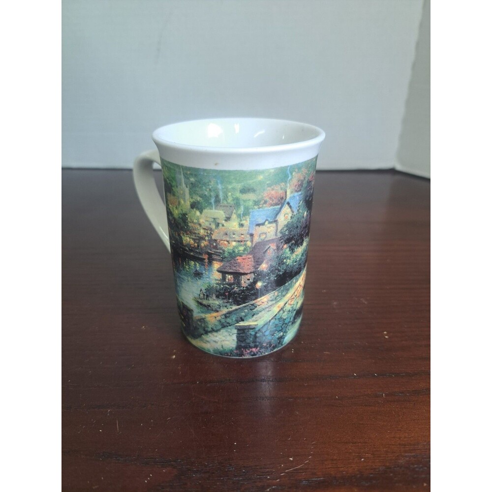 Vintage 1995 Thomas Kinkade Lamplight Village Coffe Mug